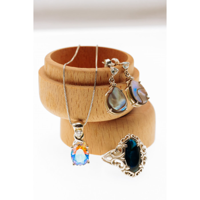 Sky Jewelry Серебряная цепочка с кулоном с фианитами  Блеск