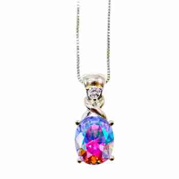 Sky Jewelry Серебряная цепочка с кулоном с фианитами  Блеск