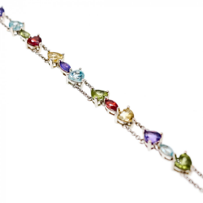 Sky Jewelry Серебряный браслет с натуральными камнями  Сердце