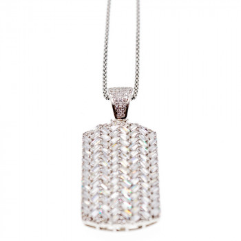 Sky Jewelry Серебряная цепочка с кулоном фианиты  Шарм