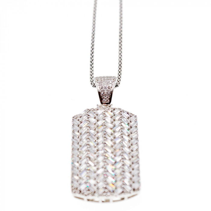 Sky Jewelry Серебряная цепочка с кулоном фианиты  Шарм