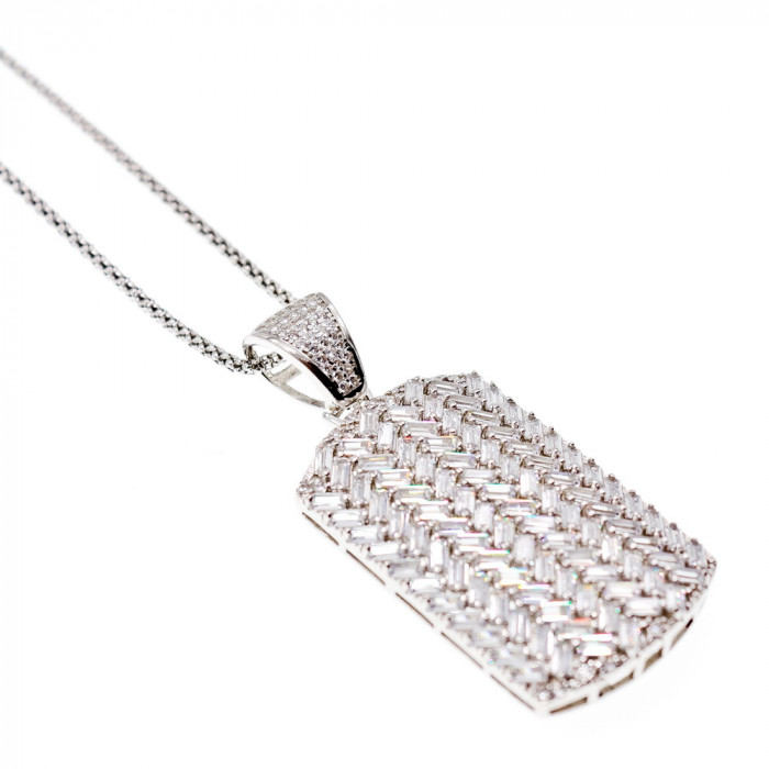 Sky Jewelry Серебряная цепочка с кулоном фианиты  Шарм