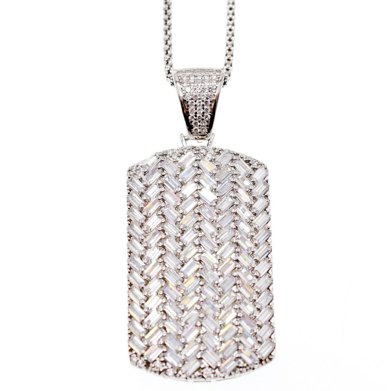 Sky Jewelry Серебряная цепочка с кулоном фианиты  Шарм