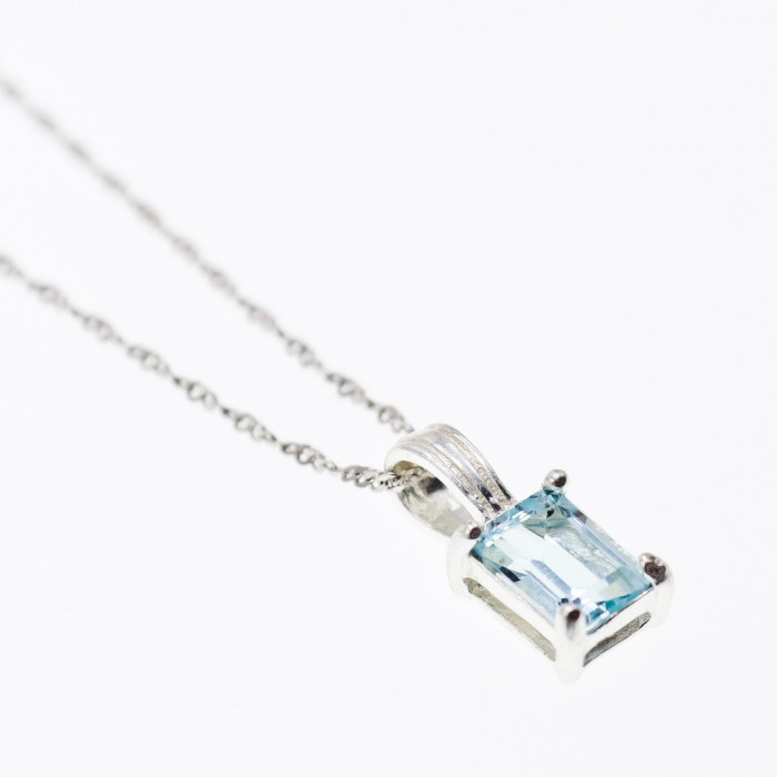 Sky Jewelry Серебряная цепочка с кулоном топаз