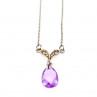 Sky Jewelry Серебряное ожерелье с аметистом и фианитами