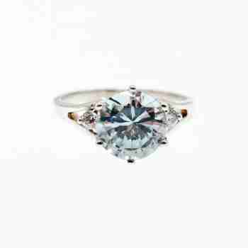 Sky Jewelry Серебряное кольцо с аквамарином и фианитами