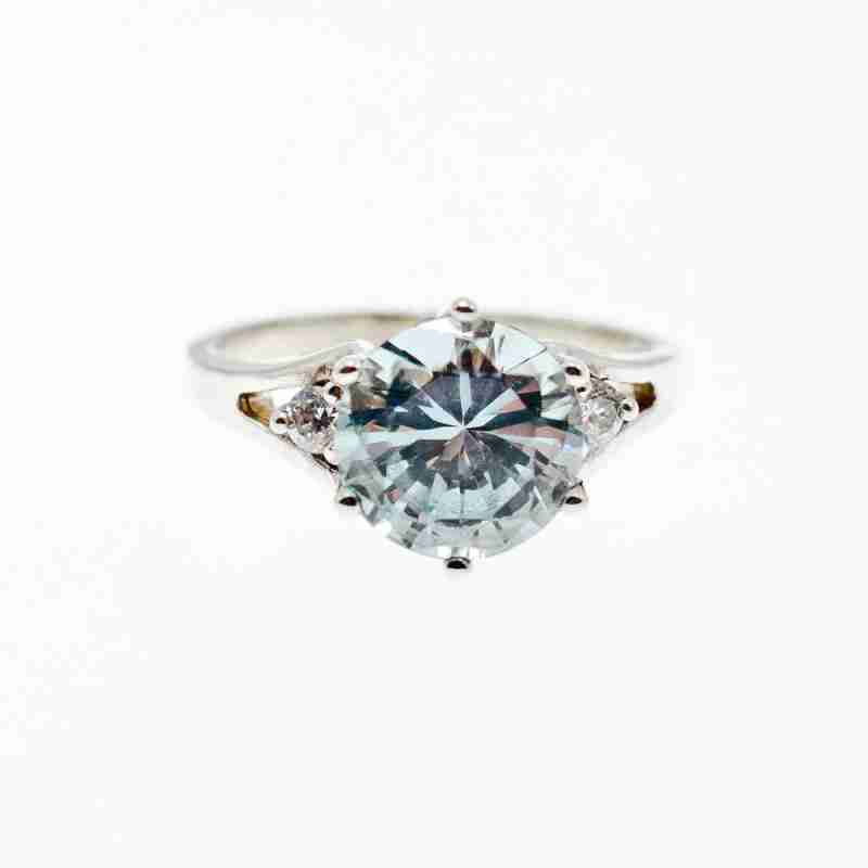 Sky Jewelry Серебряное кольцо с аквамарином и фианитами