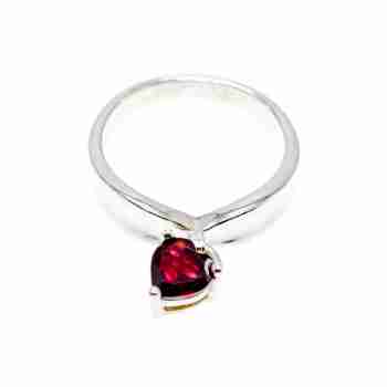 Sky Jewelry Серебряное кольцо с альмандином  Сердце