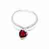 Sky Jewelry Серебряное кольцо с альмандином  Сердце