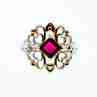 Sky Jewelry Серебряное кольцо с альмандином  Ажур