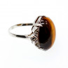 Sky Jewelry Серебряное кольцо с тигровым глазом и марказитами