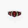 Sky Jewelry Серебряное кольцо с гранатом и фианитом