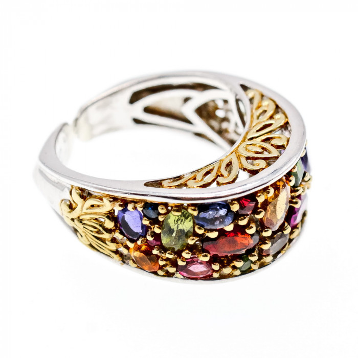 Sky Jewelry Серебряное кольцо с натуральными камнями  Сияние