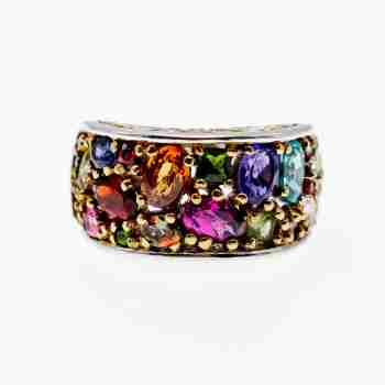 Sky Jewelry Серебряное кольцо с натуральными камнями  Сияние