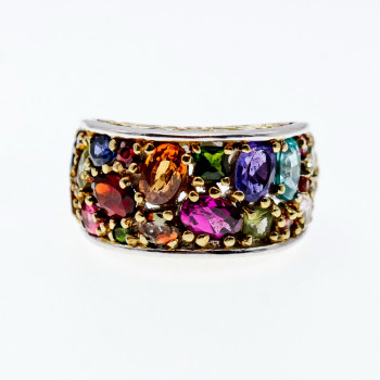 Sky Jewelry Серебряное кольцо с натуральными камнями  Сияние