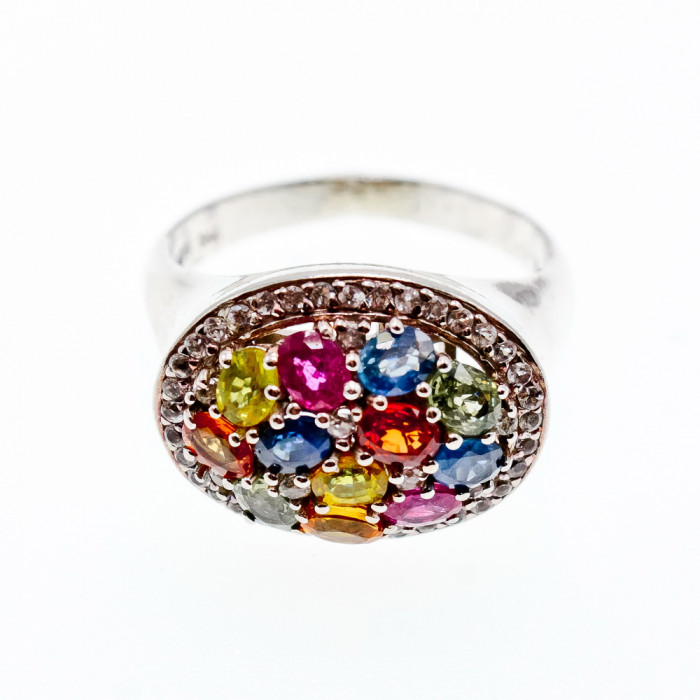 Sky Jewelry Серебряное кольцо с натуральными камнями Радость