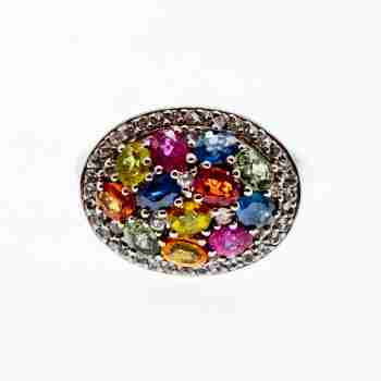 Sky Jewelry Серебряное кольцо с натуральными камнями Радость