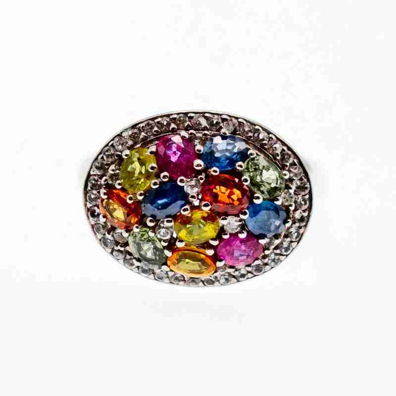 Sky Jewelry Серебряное кольцо с натуральными камнями Радость