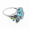Sky Jewelry Серебряное кольцо с топазом хризолитом шпинелью и танзнитом