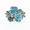 Sky Jewelry Серебряное кольцо с топазом хризолитом шпинелью и танзнитом