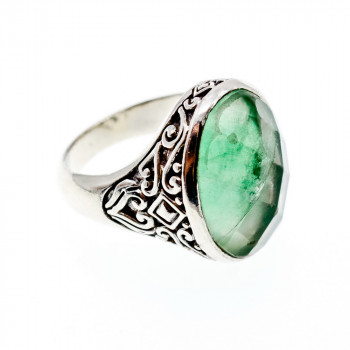 Sky Jewelry Винтажное серебряное кольцо с камнем демантоид