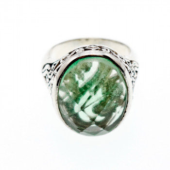 Sky Jewelry Винтажное серебряное кольцо с камнем демантоид