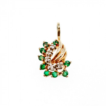 Sky Jewelry Золотой кулон с изумрудами и бриллиантами