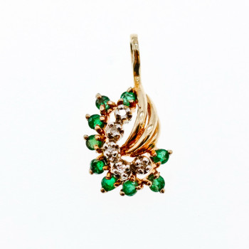 Sky Jewelry Золотой кулон с изумрудами и бриллиантами