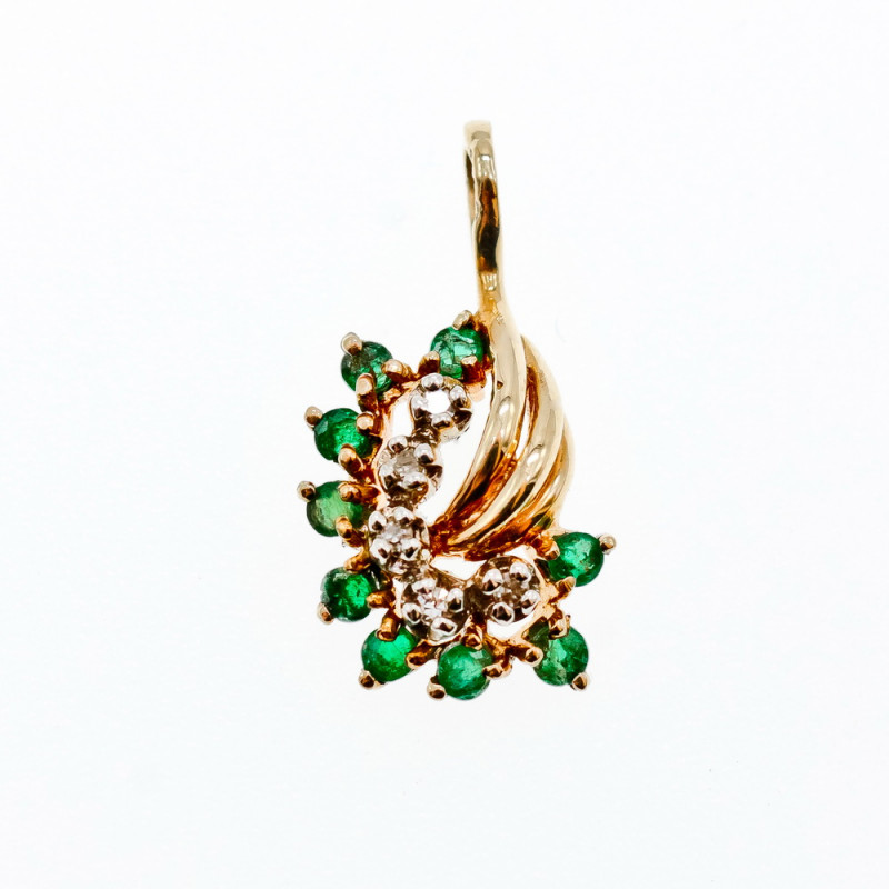 Sky Jewelry Золотой кулон с изумрудами и бриллиантами