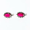Sky Jewelry Серебряные серьги с рубином и марказитами  Романтика