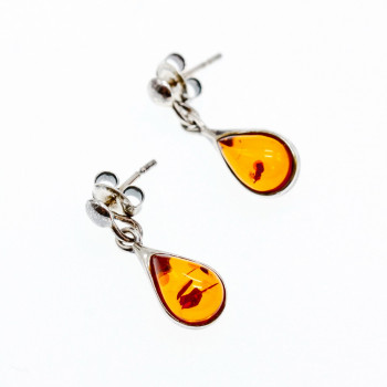 Sky Jewelry Серебряные серьги с янтарем  Капля