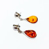Sky Jewelry Серебряные серьги с янтарем  Капля