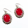 Sky Jewelry Серебряные серьги с рубином  Идеал