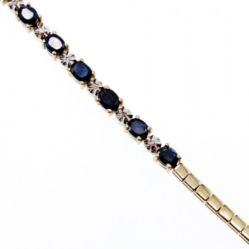Sky Jewelry Серебряный браслет в позолоте с сапфирами и бриллиантами