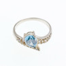 Sky Jewelry Серебряное кольцо с топазом и фианитами