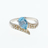 Sky Jewelry Серебряное кольцо с топазом и фианитами