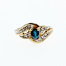 Sky Jewelry Золотое кольцо с сапфиром и бриллиантами  Идеал