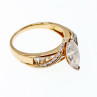 Sky Jewelry Серебряное кольцо в позолоте с фианитами  Маркиз