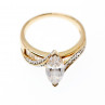 Sky Jewelry Серебряное кольцо в позолоте с фианитами  Маркиз