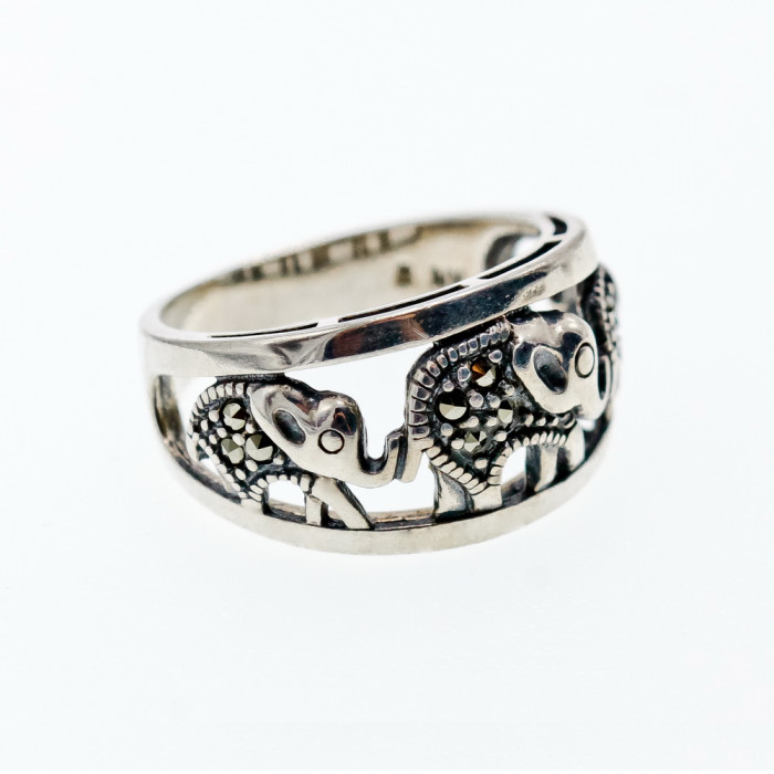 Sky Jewelry Серебряное кольцо с марказитами  Слоники