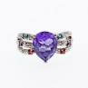 Sky Jewelry Серебряное кольцо с разноцветными турмалинами