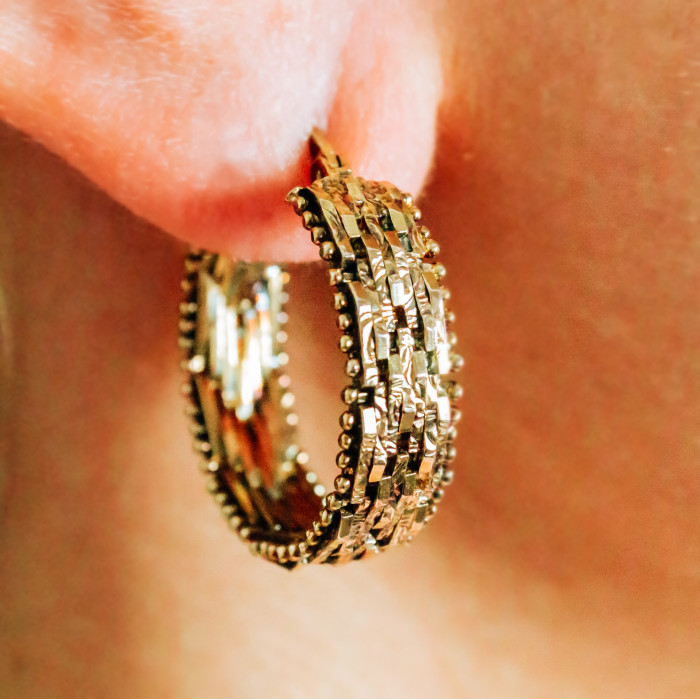 Sky Jewelry Серебряные серьги в позолоте  Обаяние