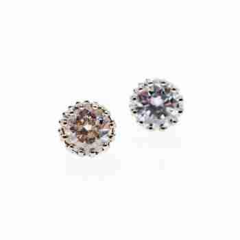 Sky Jewelry Серебряные серьги-гвоздики с фианитом