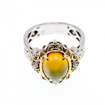 Sky Jewelry Серебряное кольцо с опалом и гошенитом