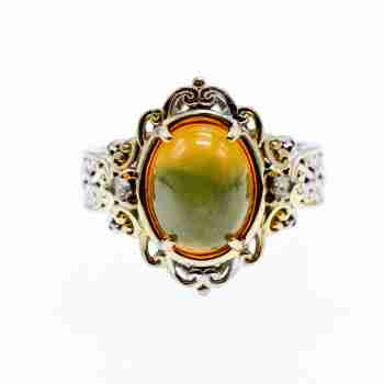 Sky Jewelry Серебряное кольцо с опалом и гошенитом