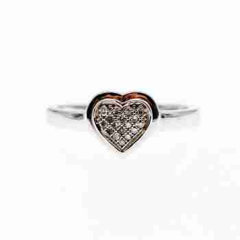 Sky Jewelry Золотое кольцо с бриллиантами  Сердце