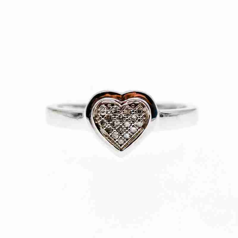 Sky Jewelry Золотое кольцо с бриллиантами  Сердце