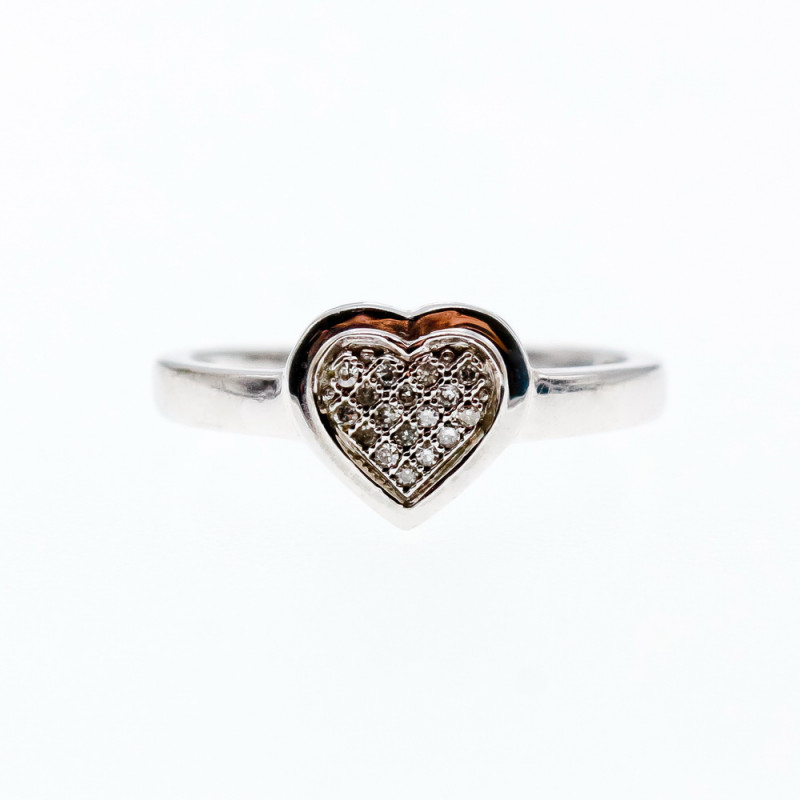 Sky Jewelry Золотое кольцо с бриллиантами  Сердце