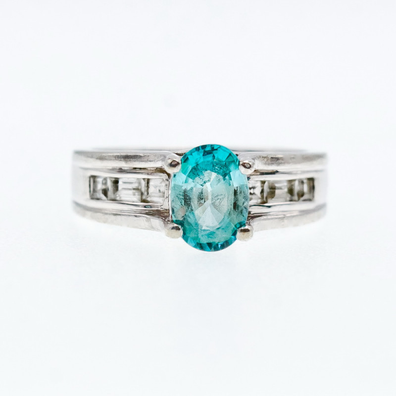 Sky Jewelry Серебряное кольцо с топазом и гошенитом