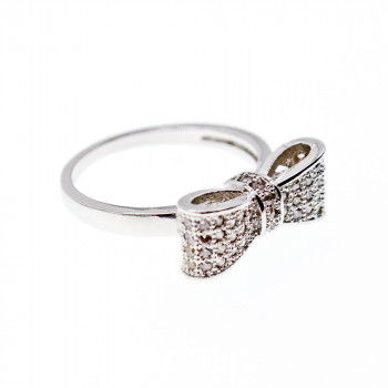 Sky Jewelry Серебряное кольцо с фианитами  Бантик